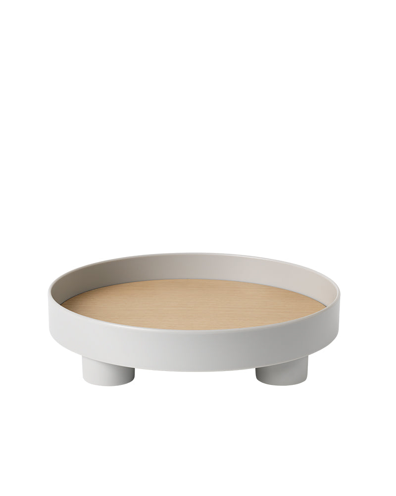 Platform - Szara taca do serwowania z deską dębową