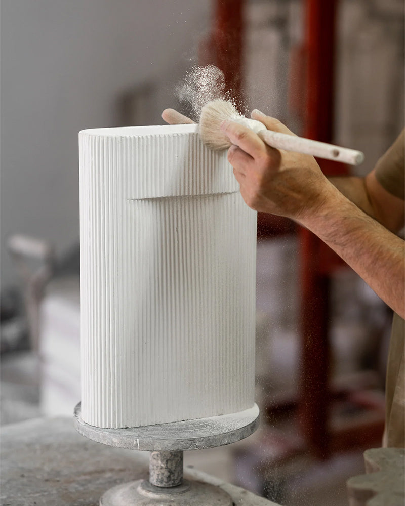 Ridge - Beige flower vase 35cm