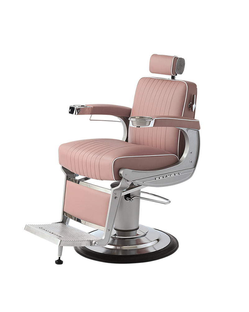 Apollo II - Light pink barber chair with cast iron frame