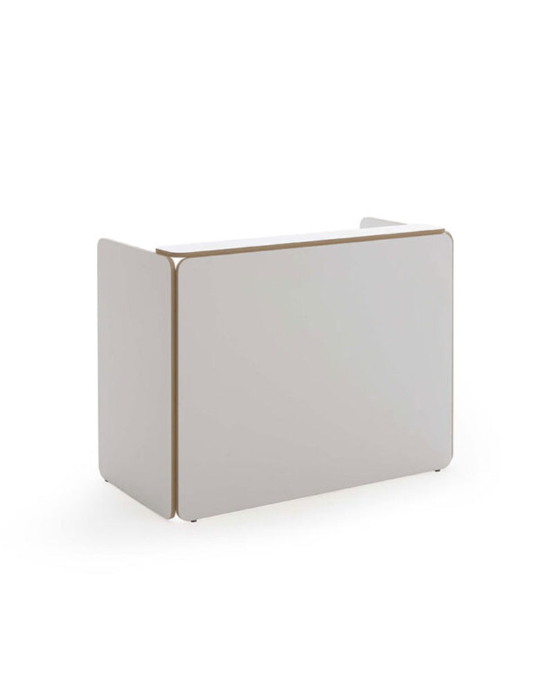 NAT - Biała lada recepcyjna - Krawędzie w wzór dębu