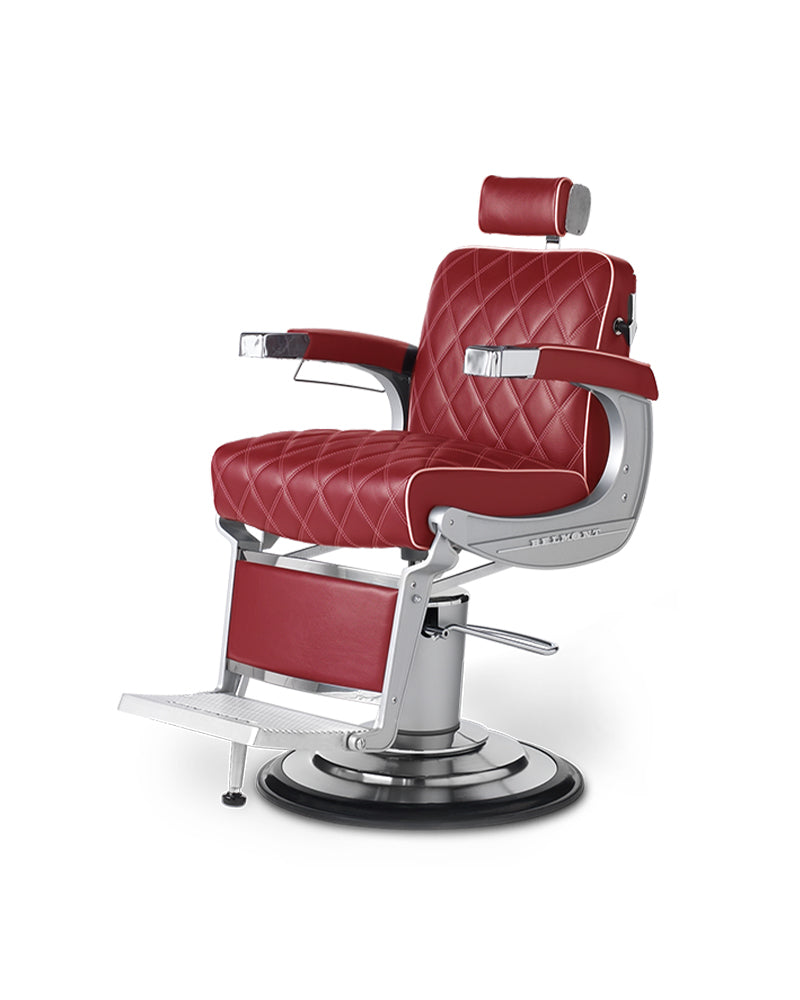 Apollo II ICON - Red barber chair with cast iron frame