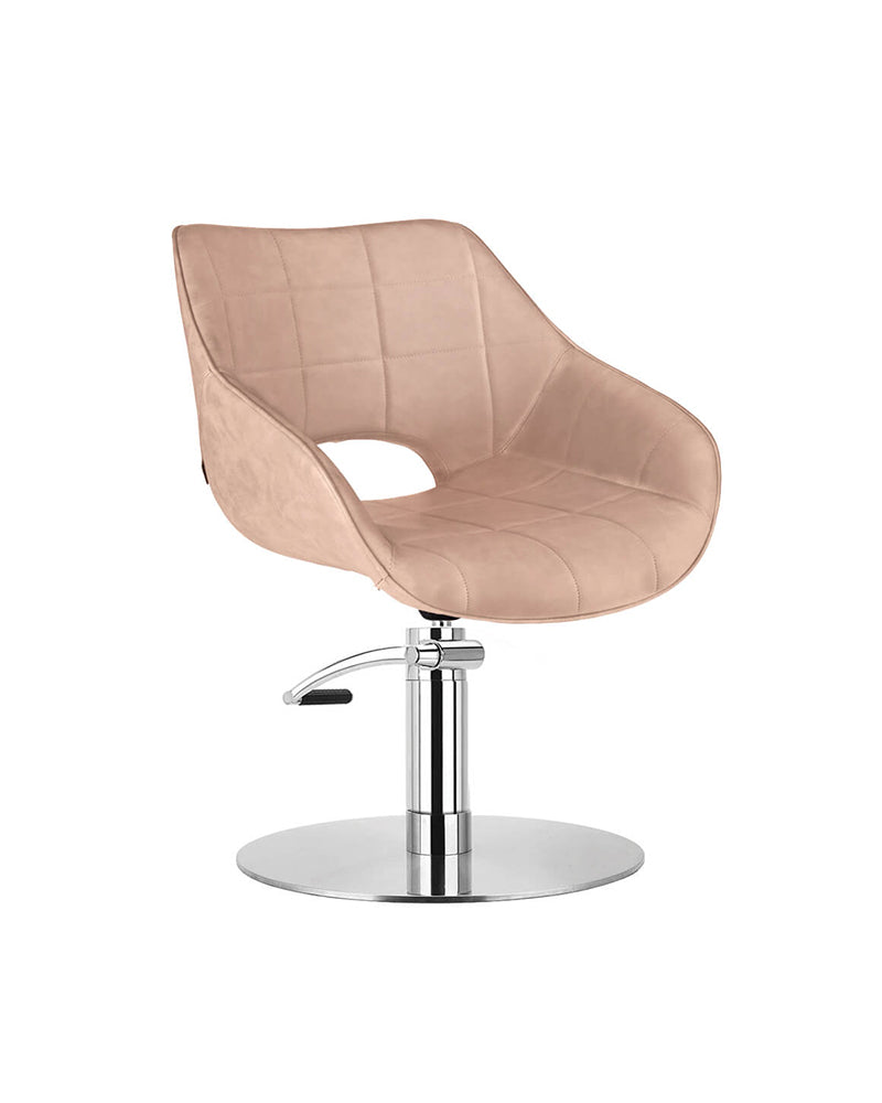 Rosie Blush - Pink hairdressing chair - Chrome round base