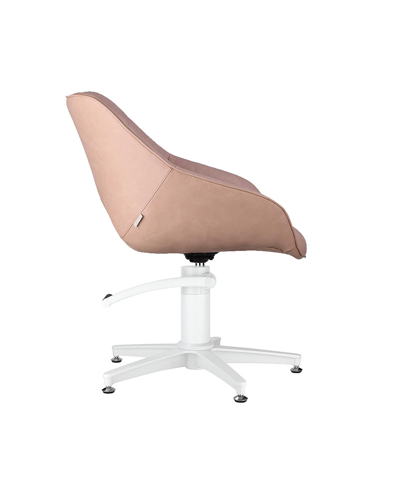 Rosie Blush - Pink hairdressing chair - White cross base
