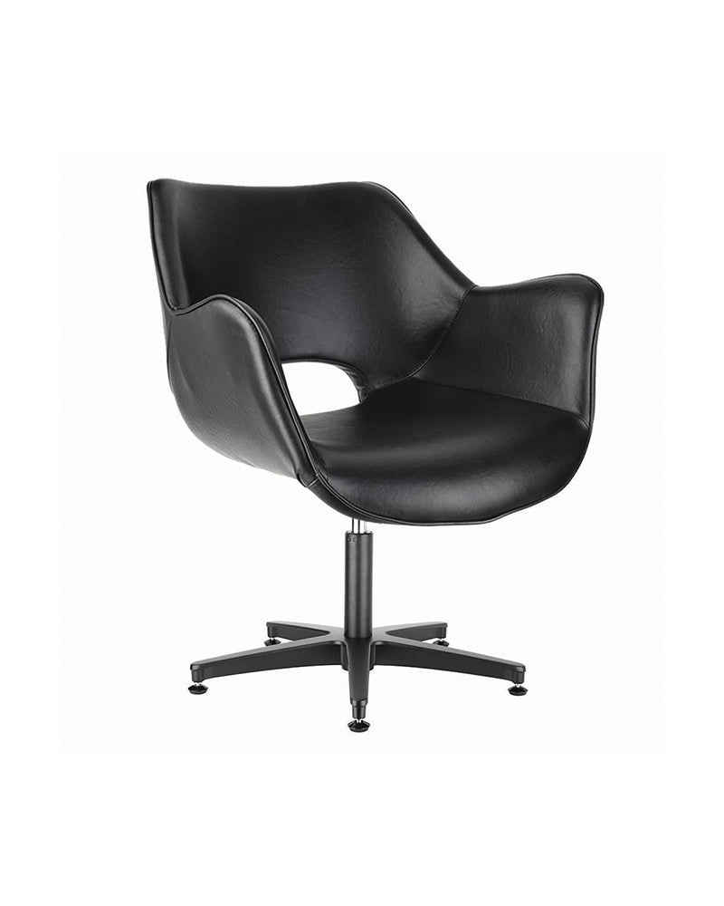 Chloe Black - Czarne krzesło do poczekalni - Czarna podstawa gwiazdowa