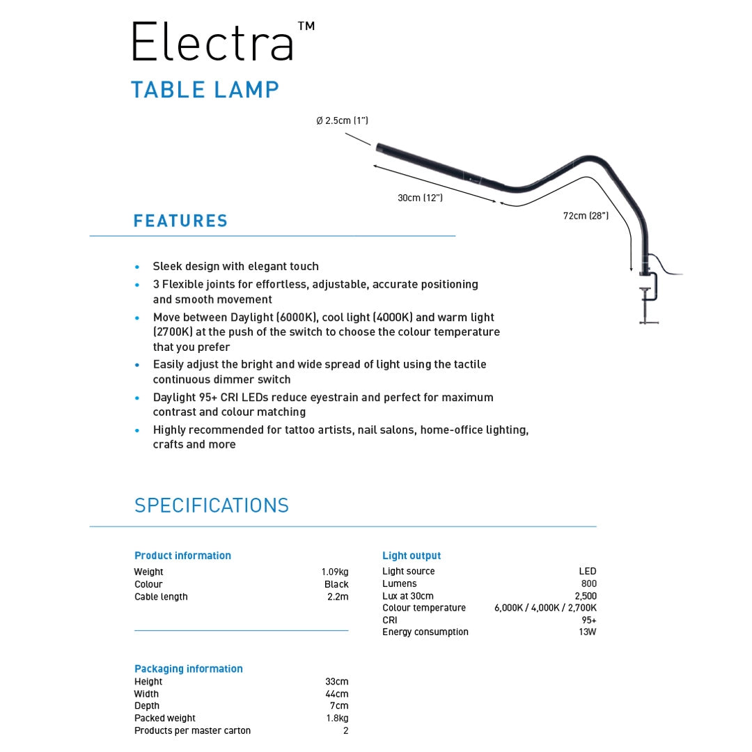 Electra beauty lampa z elastycznym ramieniem