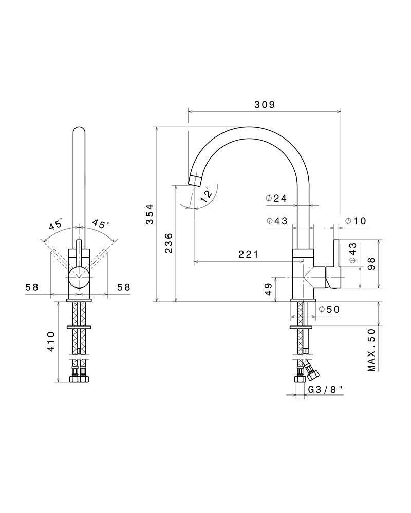 Newform X-Trend - Czarna bateria do myjni z masażem