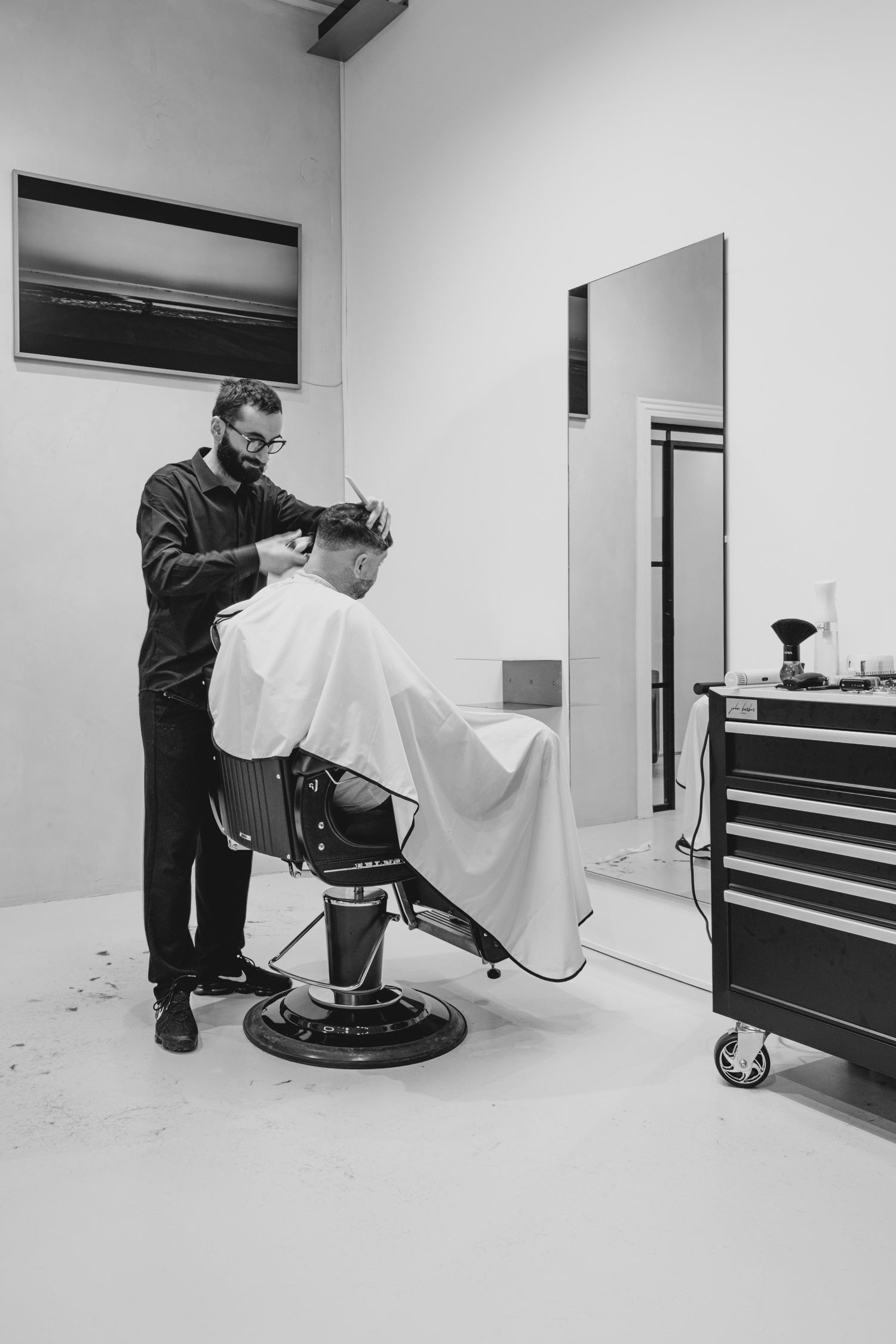 Frameless - Kwadratowe lustro fryzjerskie - 65x195cm