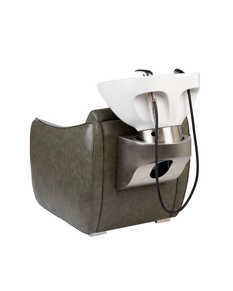 Hazel Sage - Green washing unit - White basin