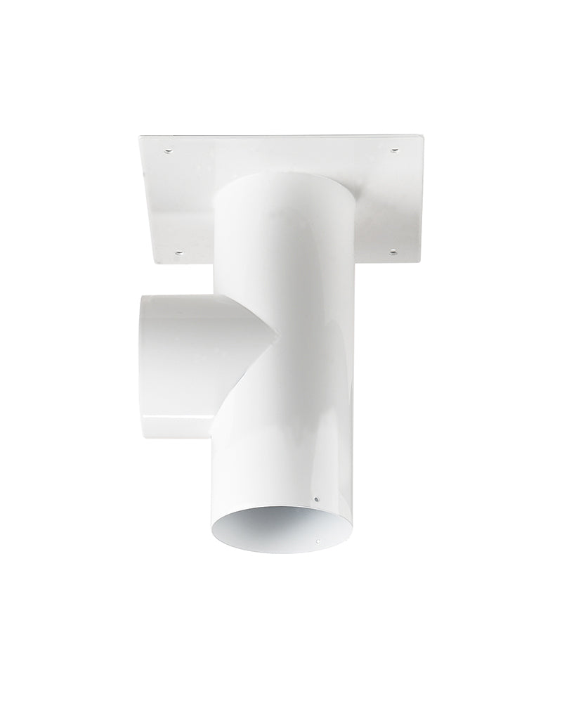 Biały uchwyt sufitowy do wysięgnika odsysającego