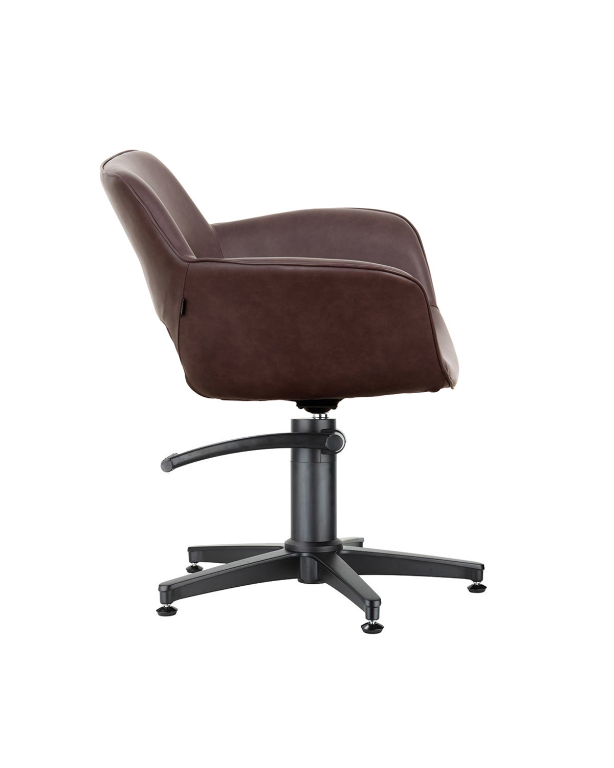 Milo Merlot - Brązowy fotel fryzjerski z czarną podstawą gwiazdową