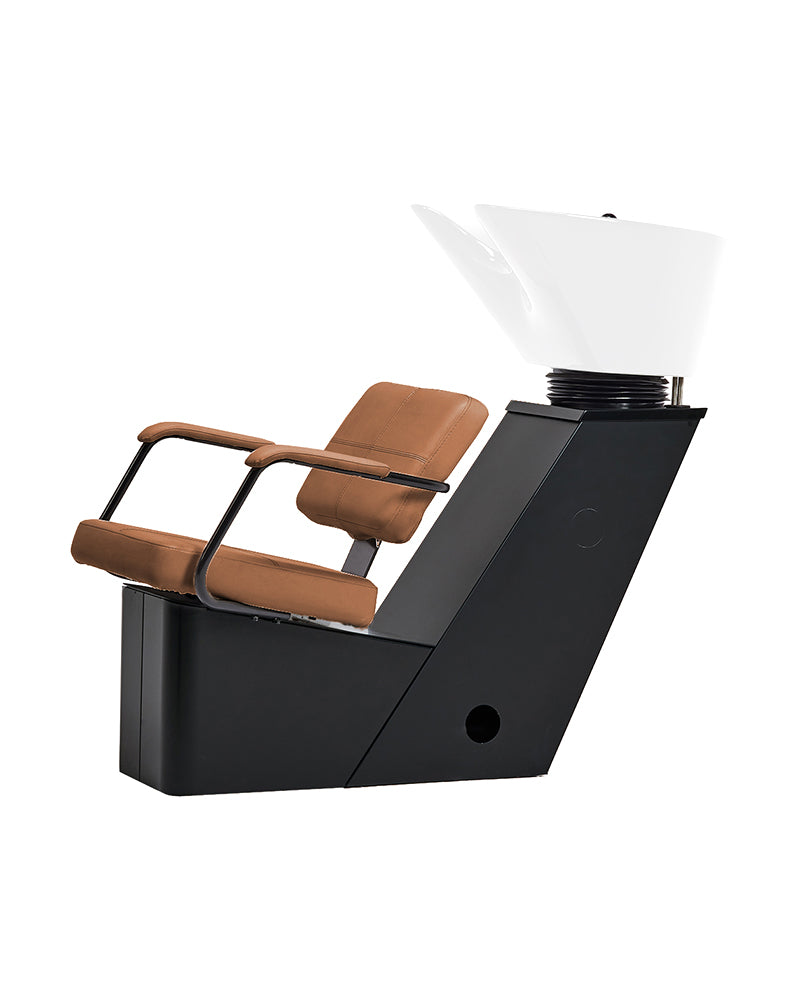 Shiki - Brązowa myjnia fryzjerska z białą miską