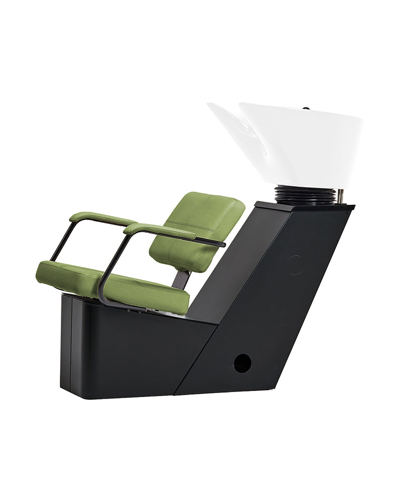 Shiki - Zielona myjnia fryzjerska z białą miską