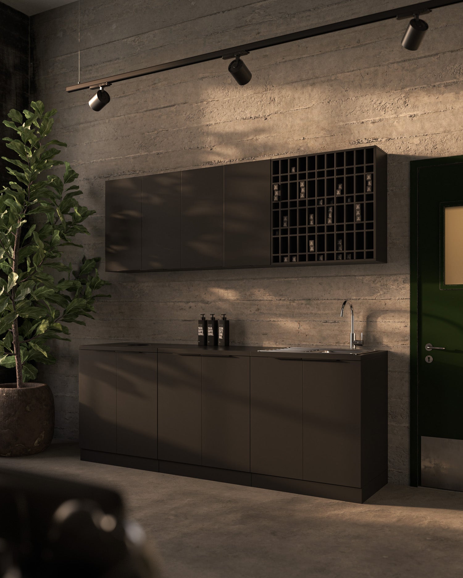 Colorbar tubereol - Ścienny regał na farby do włosów - Czarny