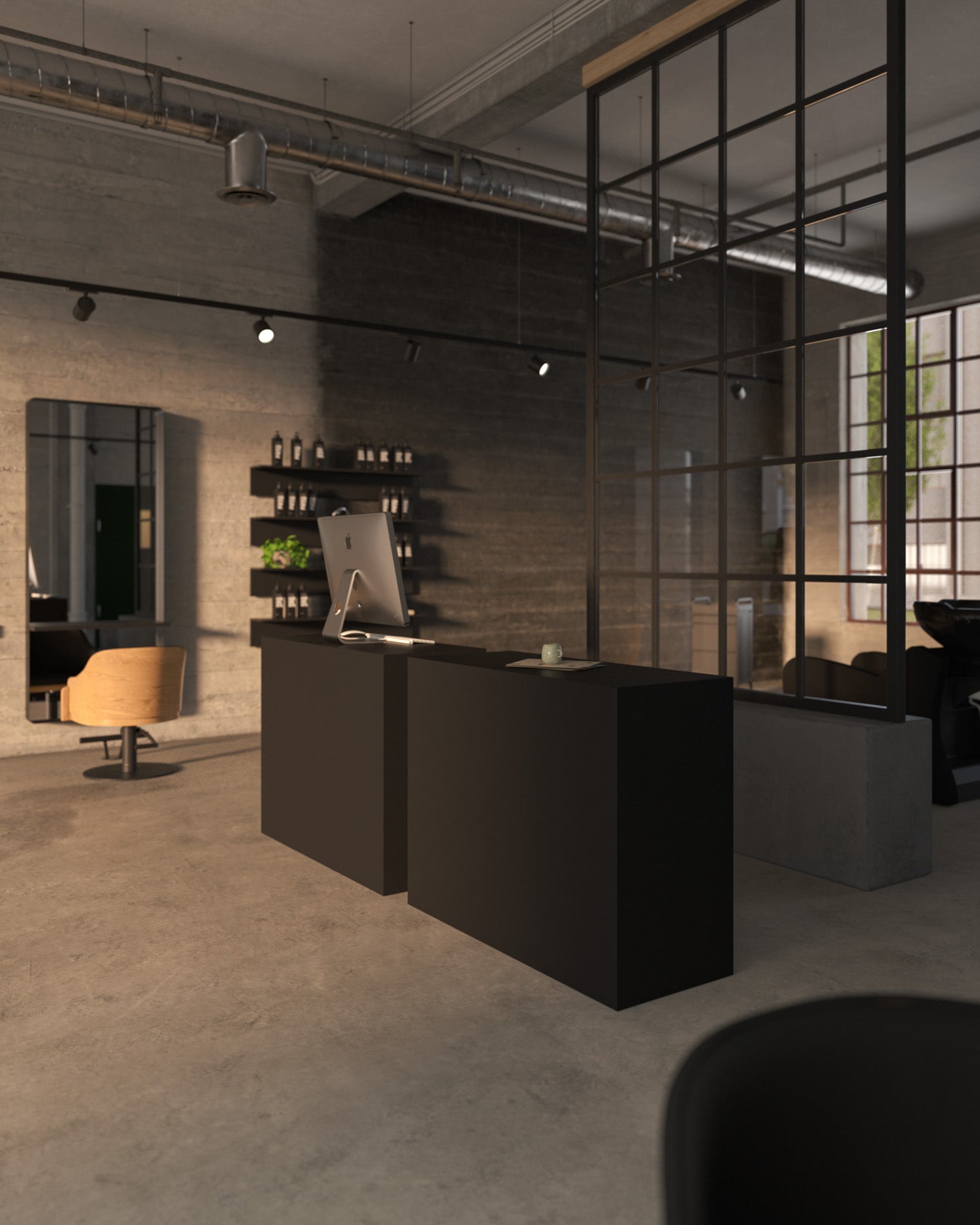 Welcome Black - Black reception desk