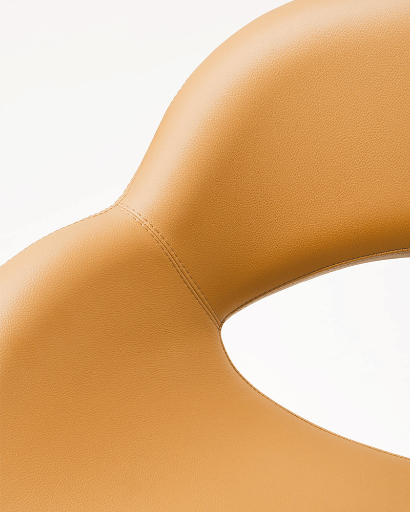 Thea - Orange styling chair with chrome cross base