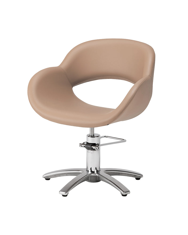 Thea - Beige styling chair with chrome cross base
