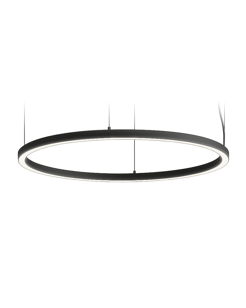 Sun Circle LED - Czarne okrągłe oświetlenie robocze - ø100cm