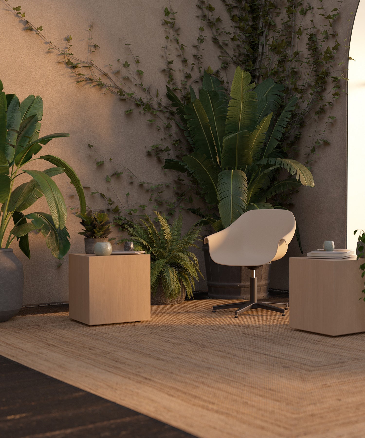 Eco - Beżowy fotel do poczekalni - Czarna podstawa gwiazdowa