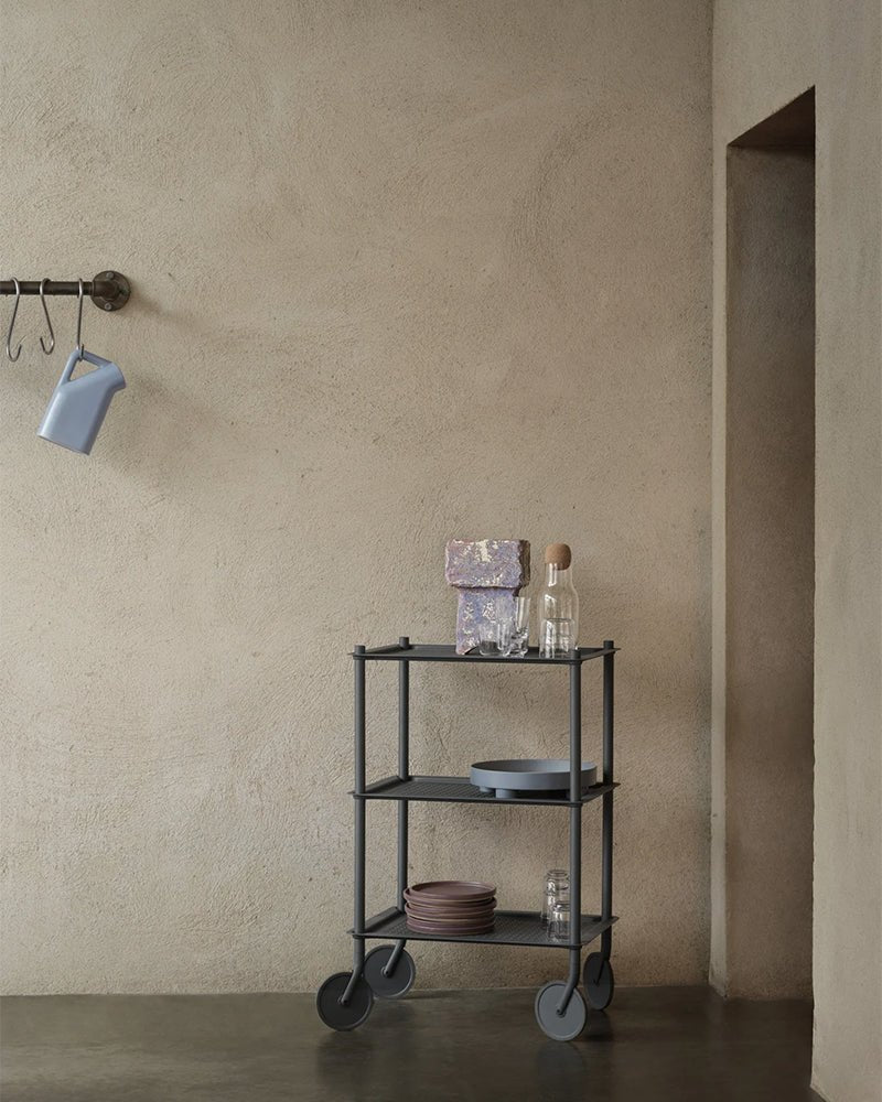 Flow duży - Szary wózek fryzjerski - Perforowany metal